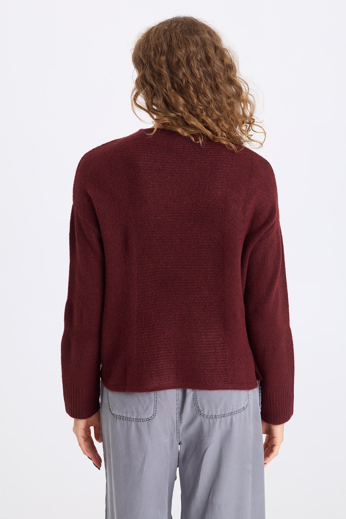 Madu Sweater Knit High Neck Long Sleeve Sweater Berry Jam - XCVI