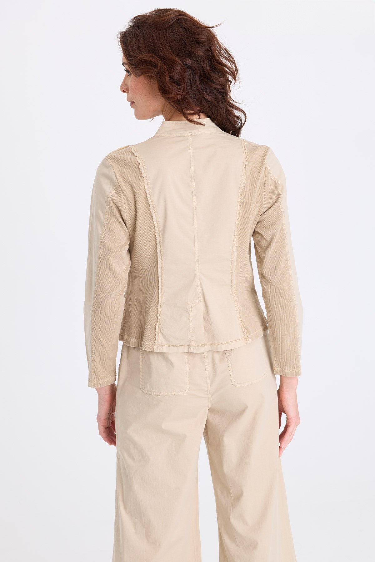 Mousa Poplin Grid Pintuck Blazer Merino Wool Pigment - XCVI