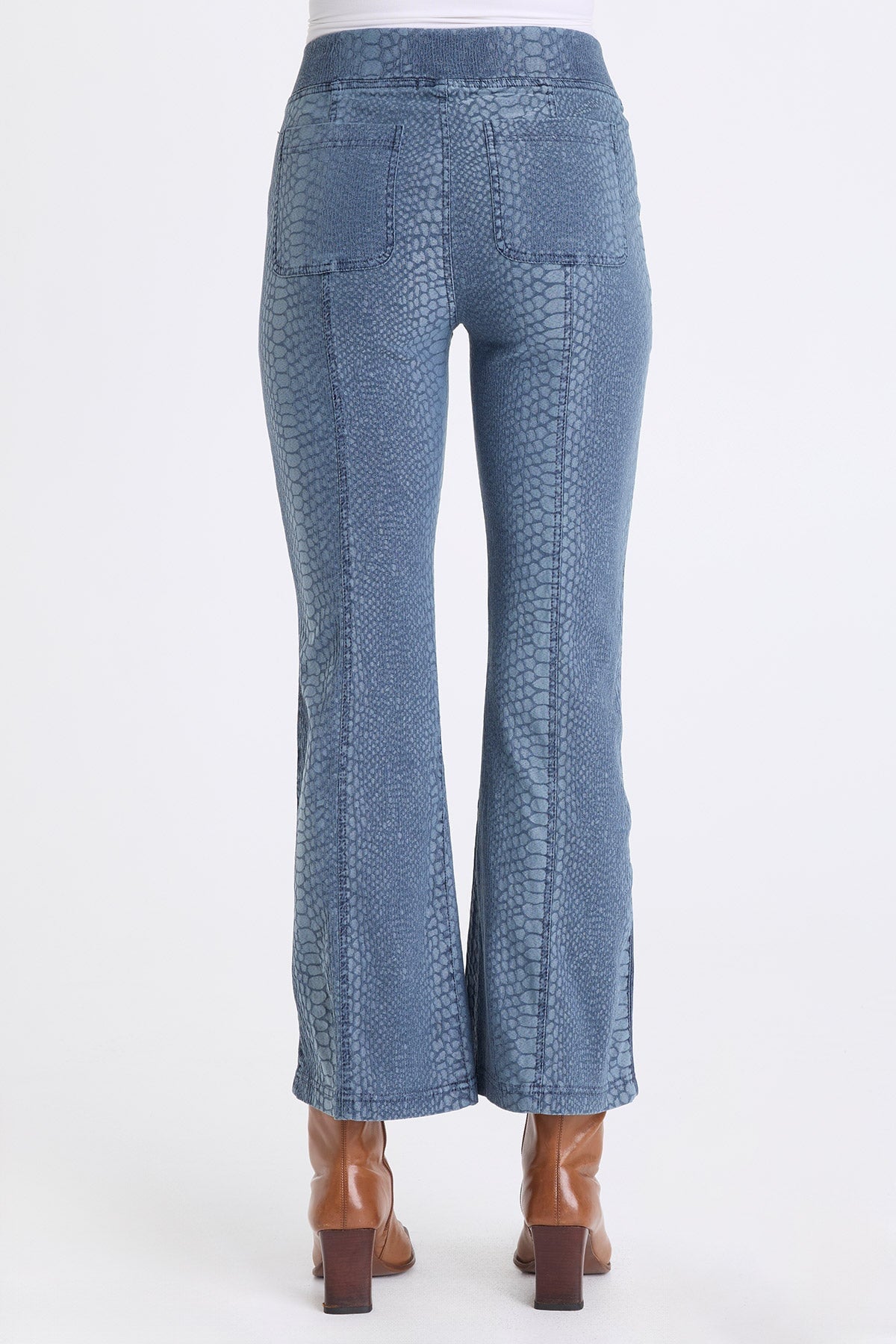 Crispin Stretch Jacquard Flare Leg Pant Bluestone - XCVI