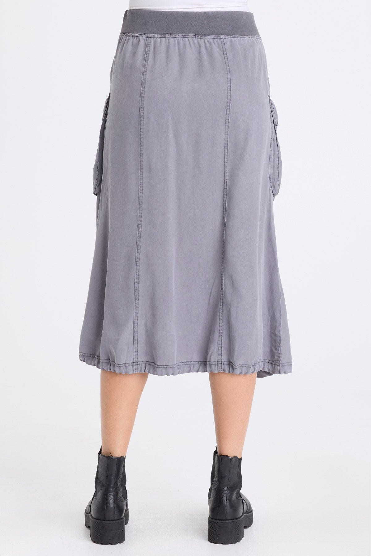 Cyran Soft Twill Cinch Hem Cargo Skirt Nebulous Pigment - XCVI