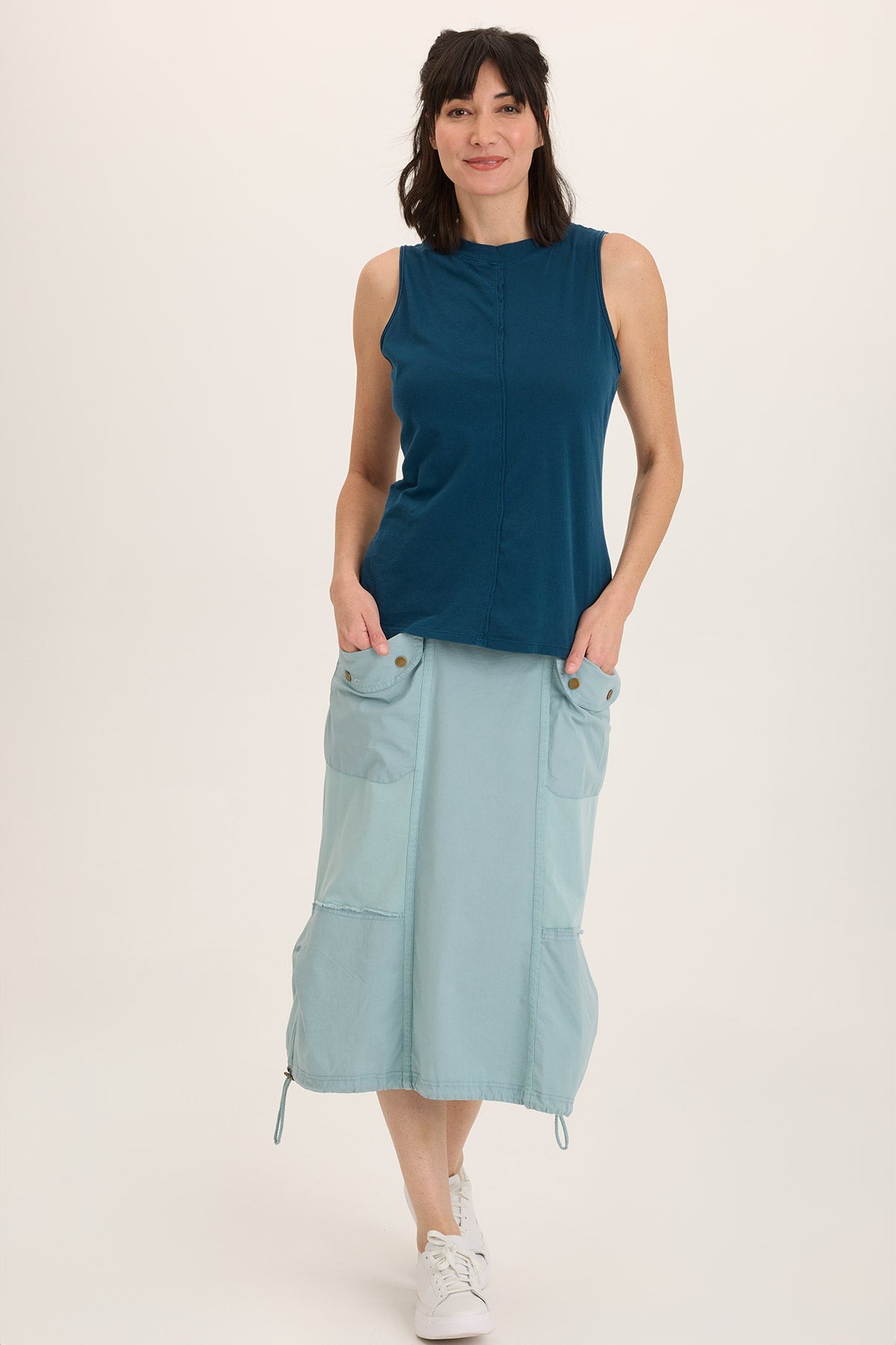 Wearables Lunell Stretch Jersey Boat Neck Tank Top Abyss Pigment - XCVI