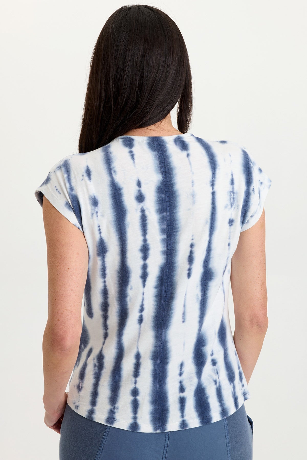 Wearables Arwen Slub Jersey Mock Neck Tee Pelagic Wash - XCVI