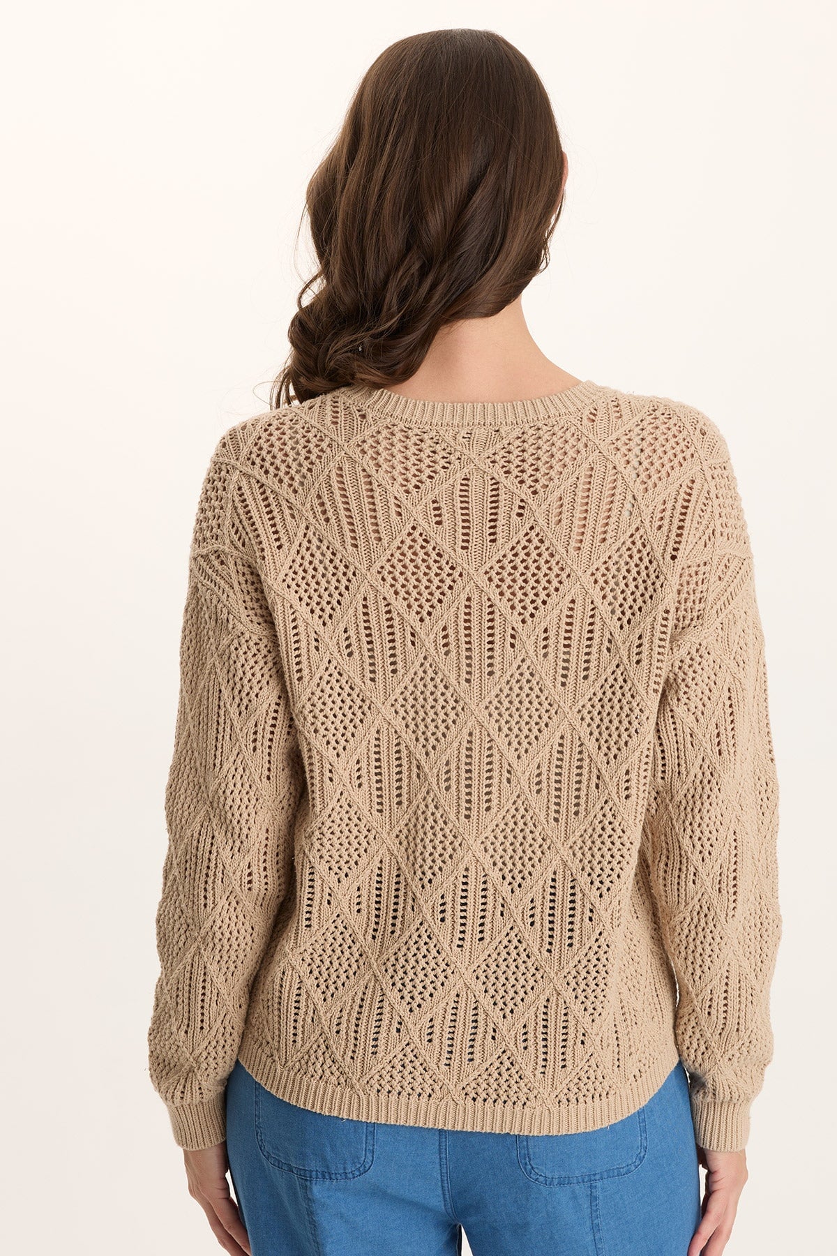 Rothwell Cotton Knit Relaxed Fit Long-Sleeve Sweater Top Park Avenue - XCVI