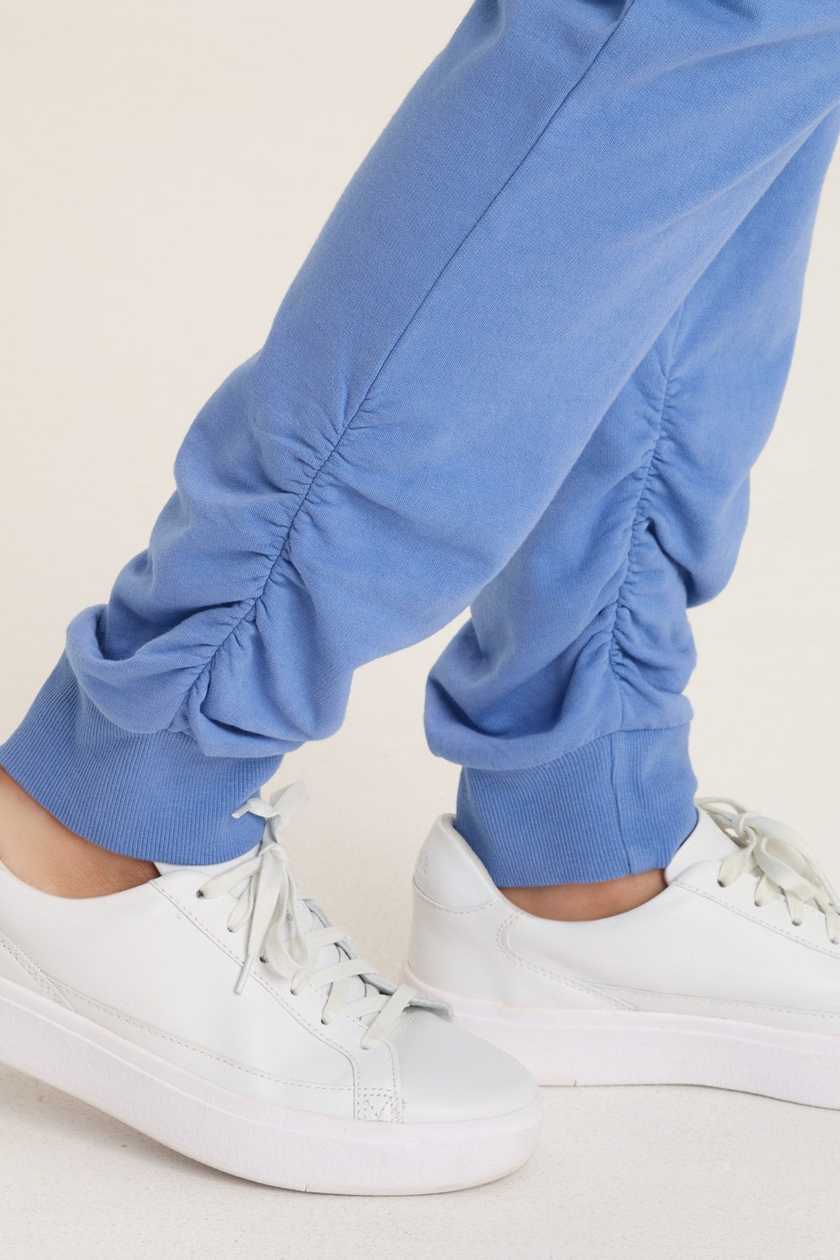 Wearables Yaegar Slim Leg Jogger Pant with Ruched Details and Fold-Over Waistband Shasta Lake - XCVI
