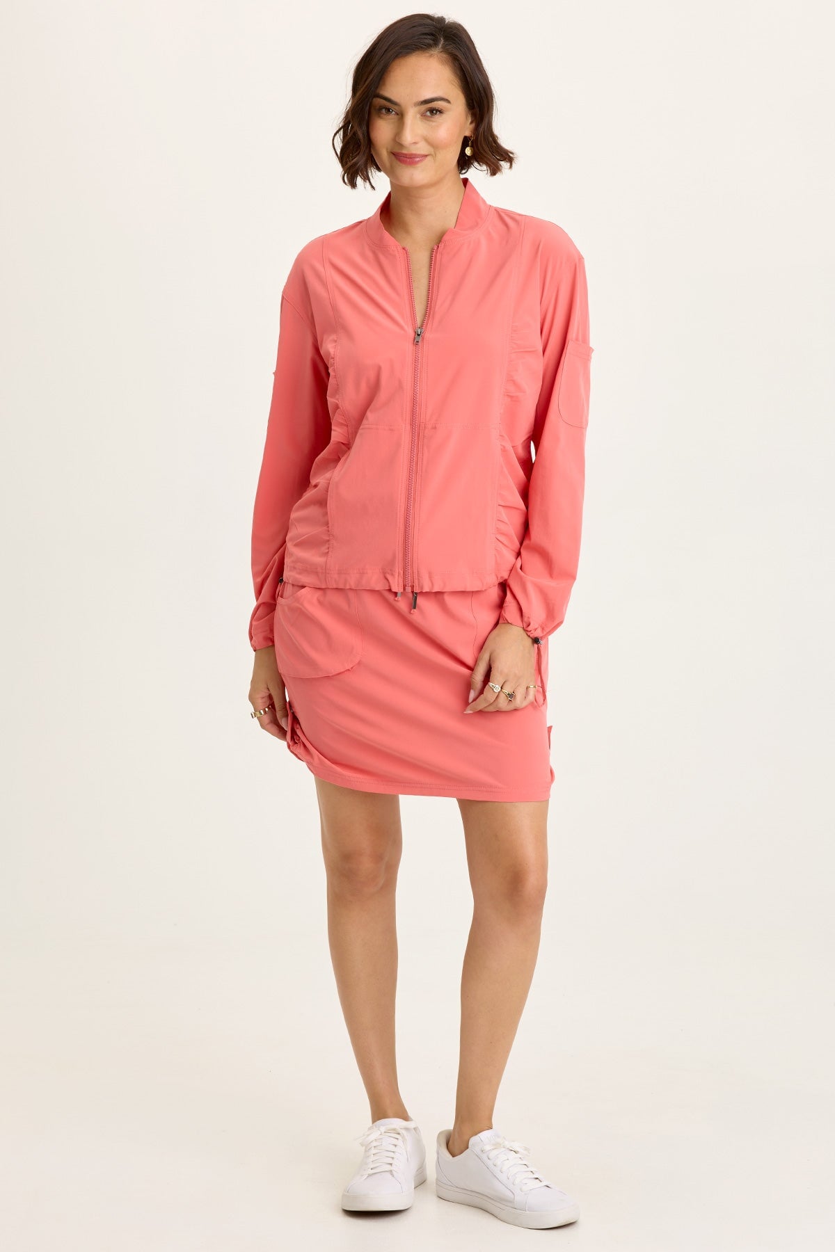 Wearables Jett WHisper Stretch Mini Active Cargo Skirt Grapefruit - XCVI