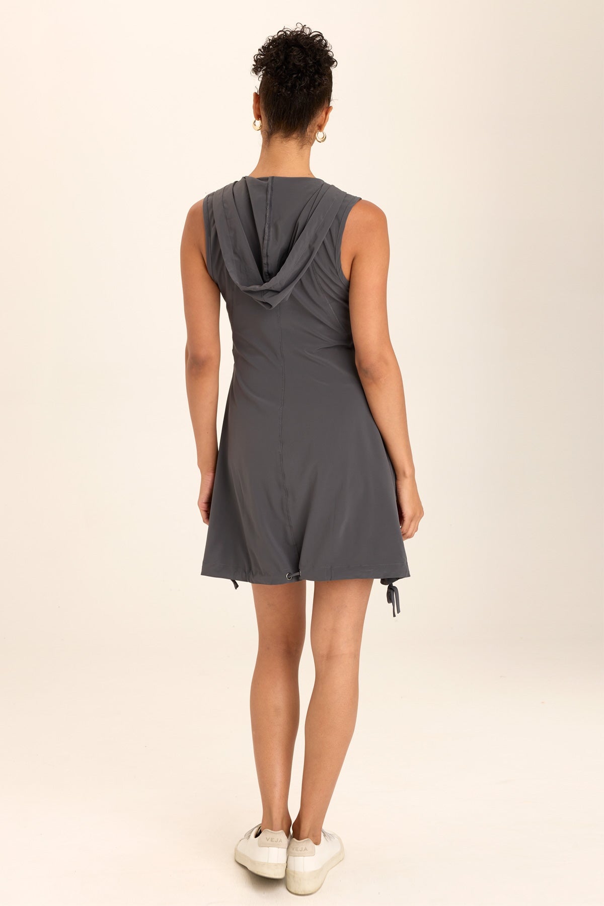 Sumi Active Whisper Stretch Hooded Cargo Mini Dress Charcoal - XCVI