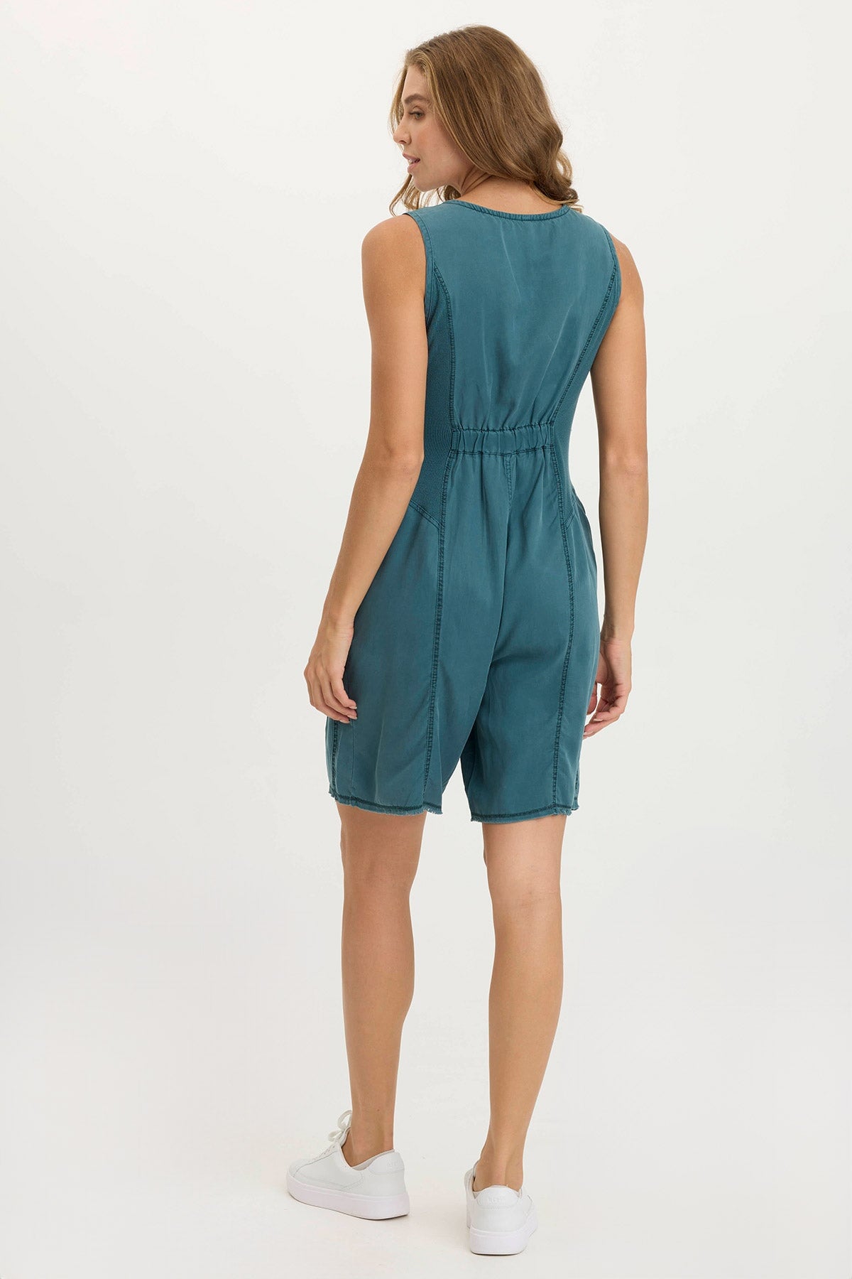 Montgomery Twill Utility Chic Zipped Romper Tideworn Pigment - XCVI