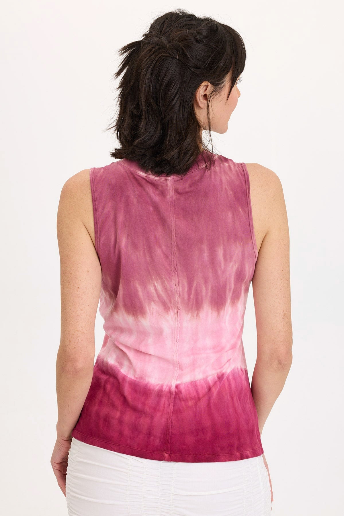 Wearables Lunell Stretch Jersey Boat Neck Tank Top Tricolor Ombre Rosy - XCVI