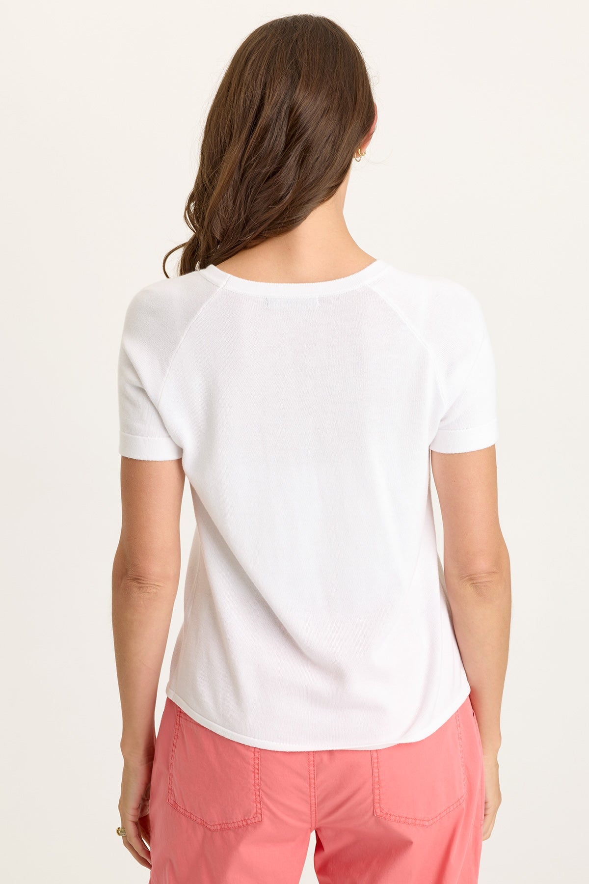 Wearables Chilton Cotton Rayon Knit Raglan Crew Neck Short Sleeve Tee White - XCVI