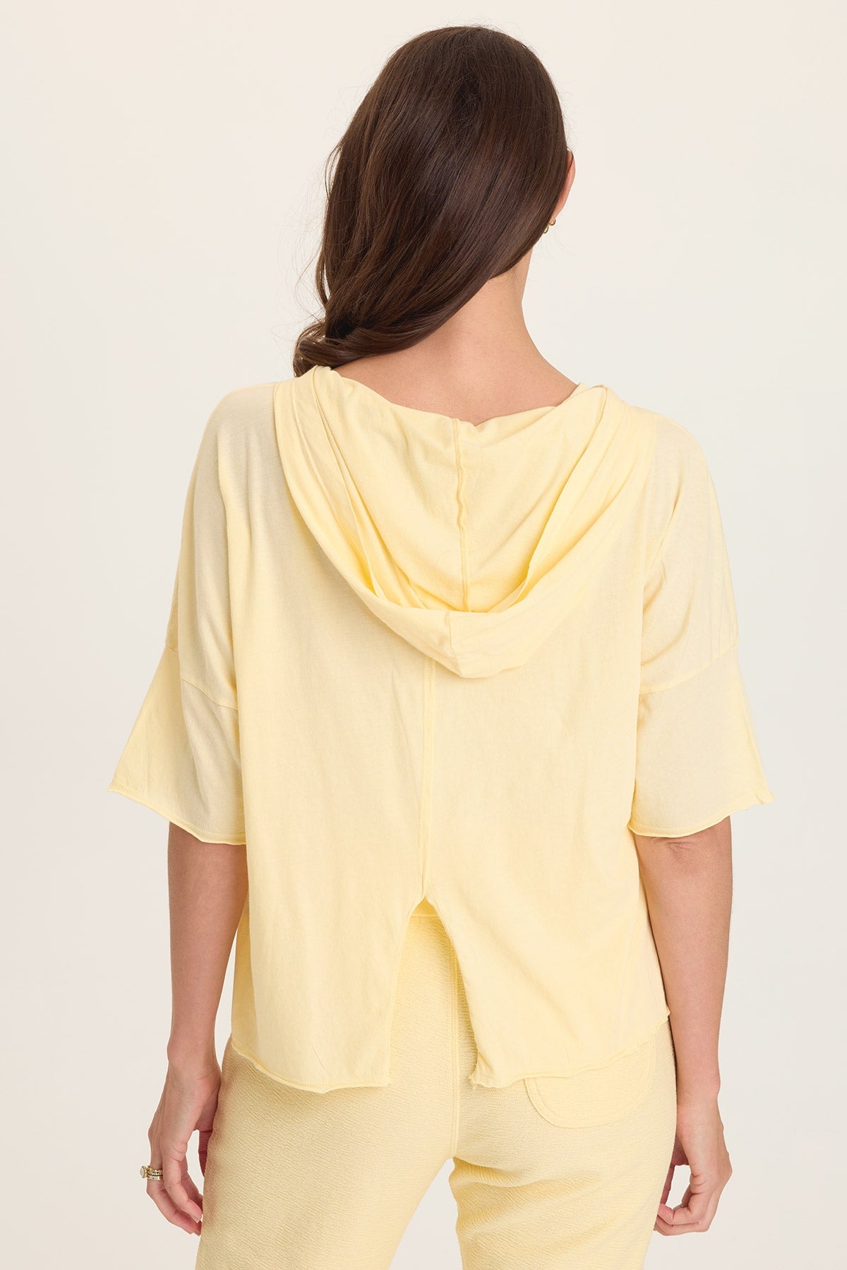 Wearables Coen Jersey Longer Short Sleeve Hooded Tee Lunaria - XCVI