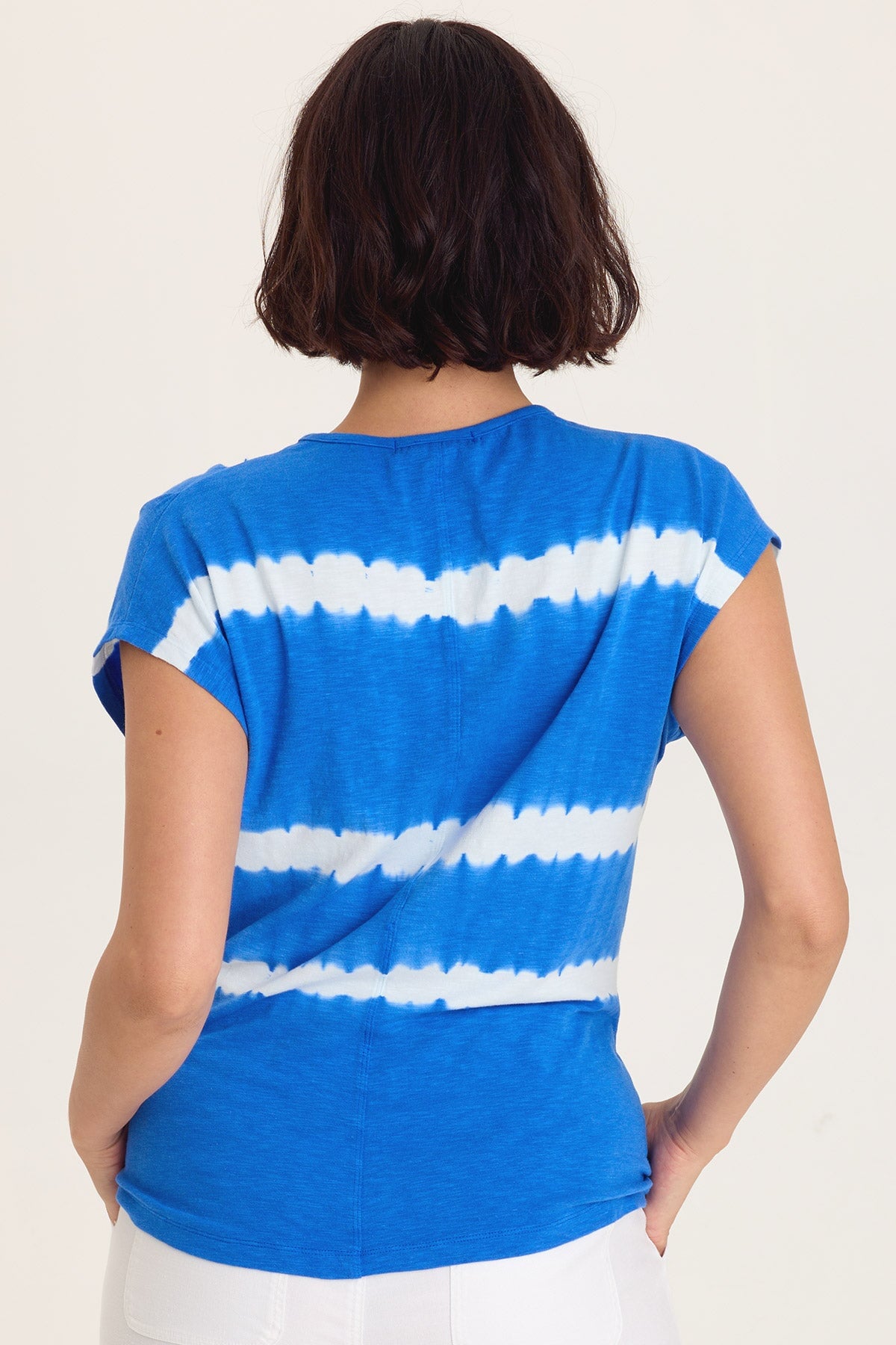 Wearables Arwen Slub Jersey Mock Neck Tee Caravel Wash Cobalt - XCVI