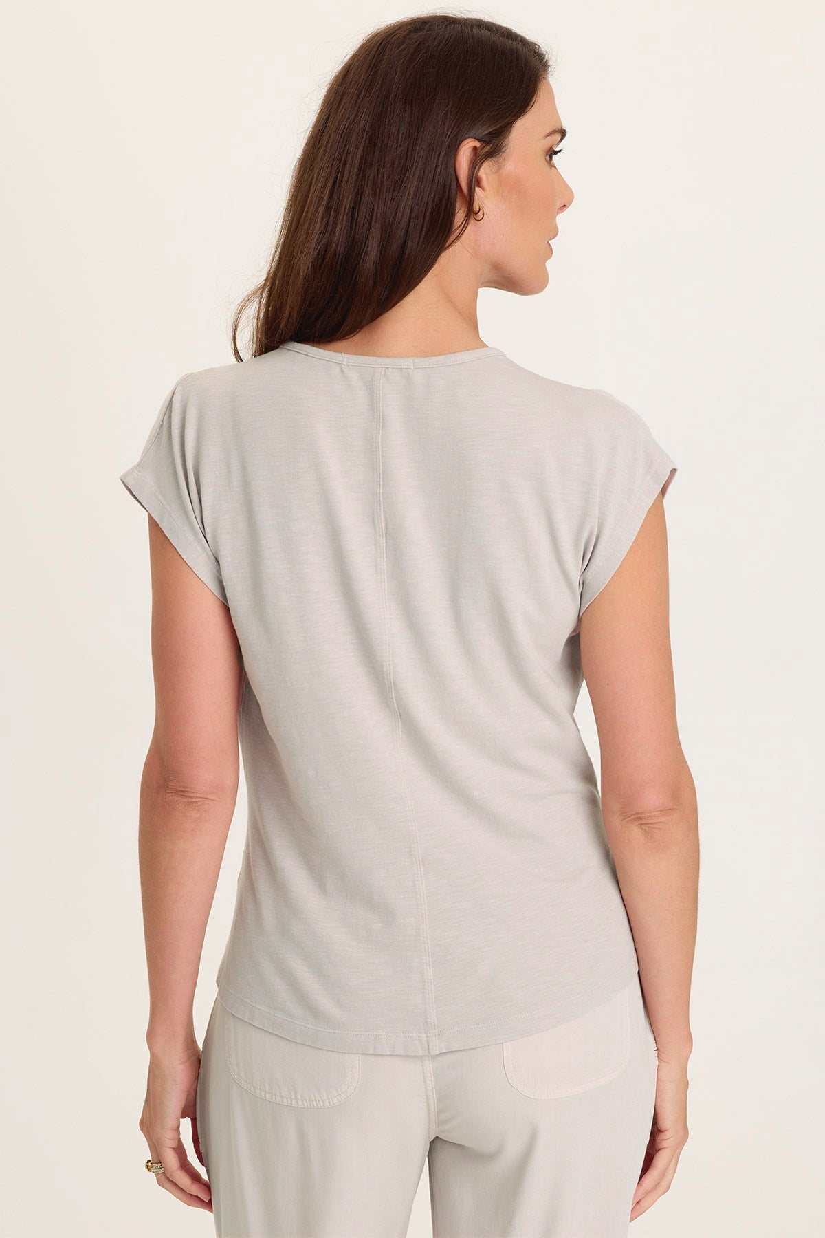 Wearables Arwen Slub Jersey Mock Neck Tee Sonic Silver - XCVI
