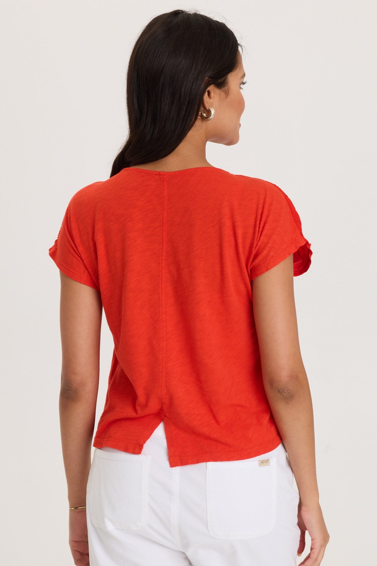 Textured Stripe Front Jersey Back Classic Fit Adgar Tee Whiplash - XCVI