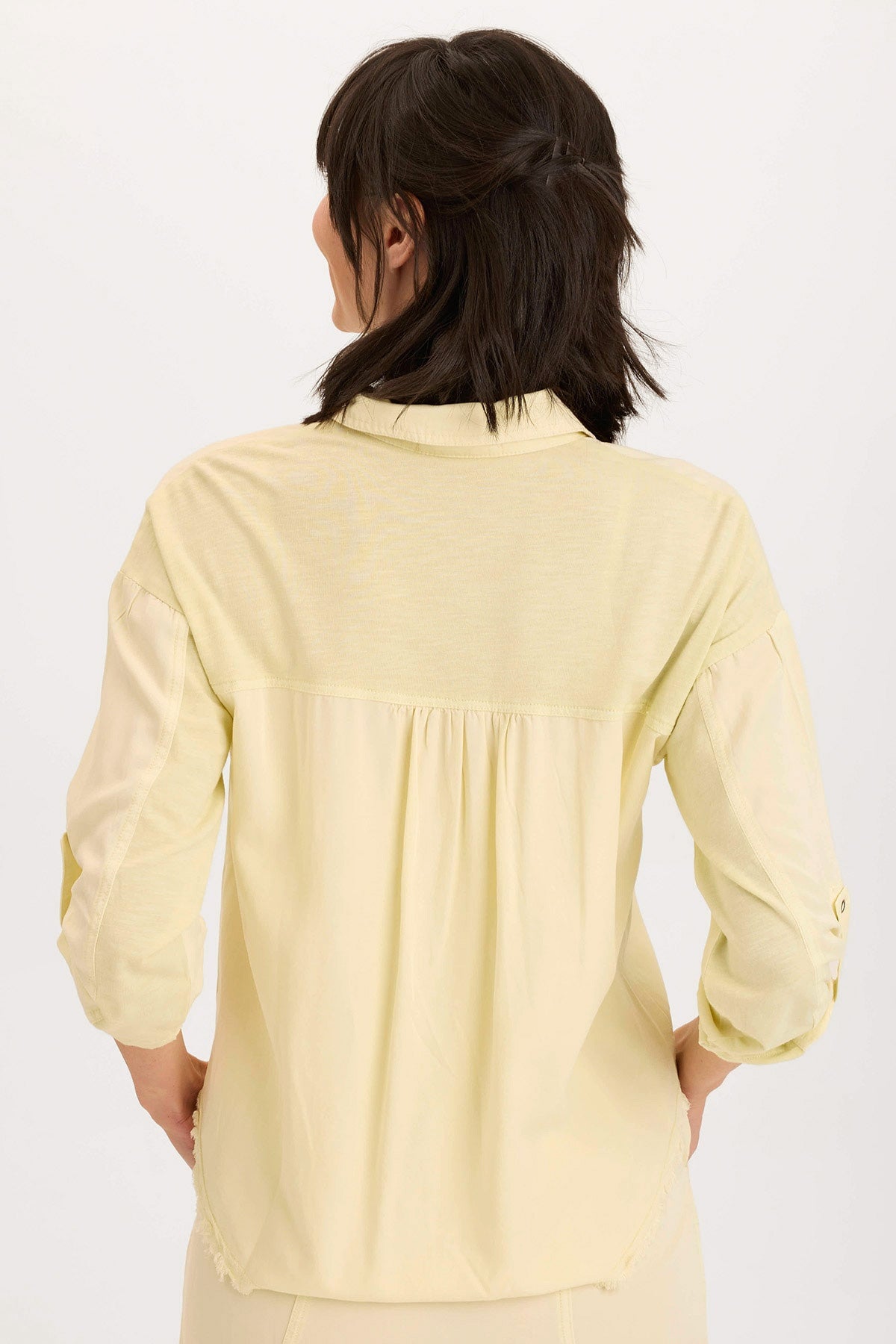 Wearables Knapp Twill Utility Button-up Lemon Meringue Pigment - XCVI