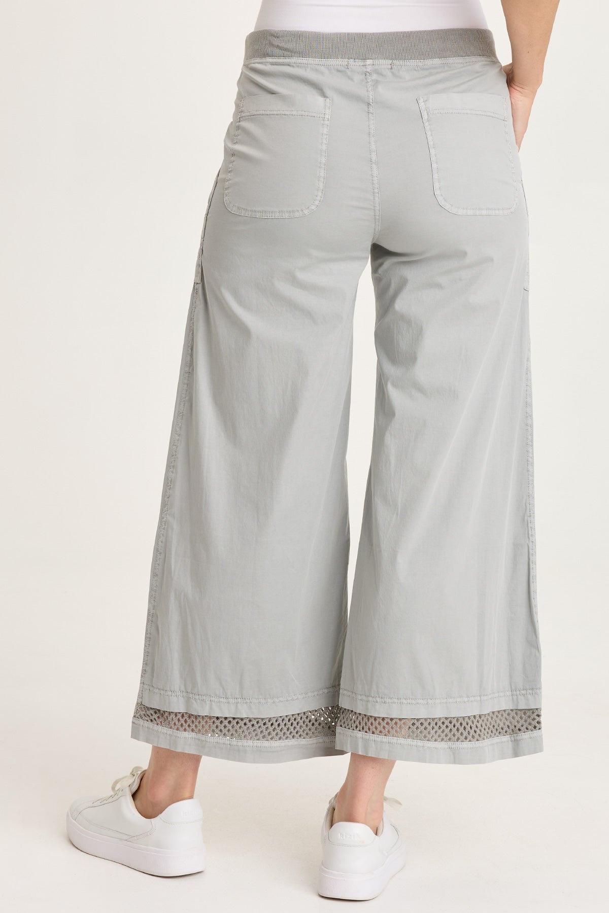 Roel Poplin/Mesh Gaucho Pull-On Crop Earl Grey Pigment - XCVI