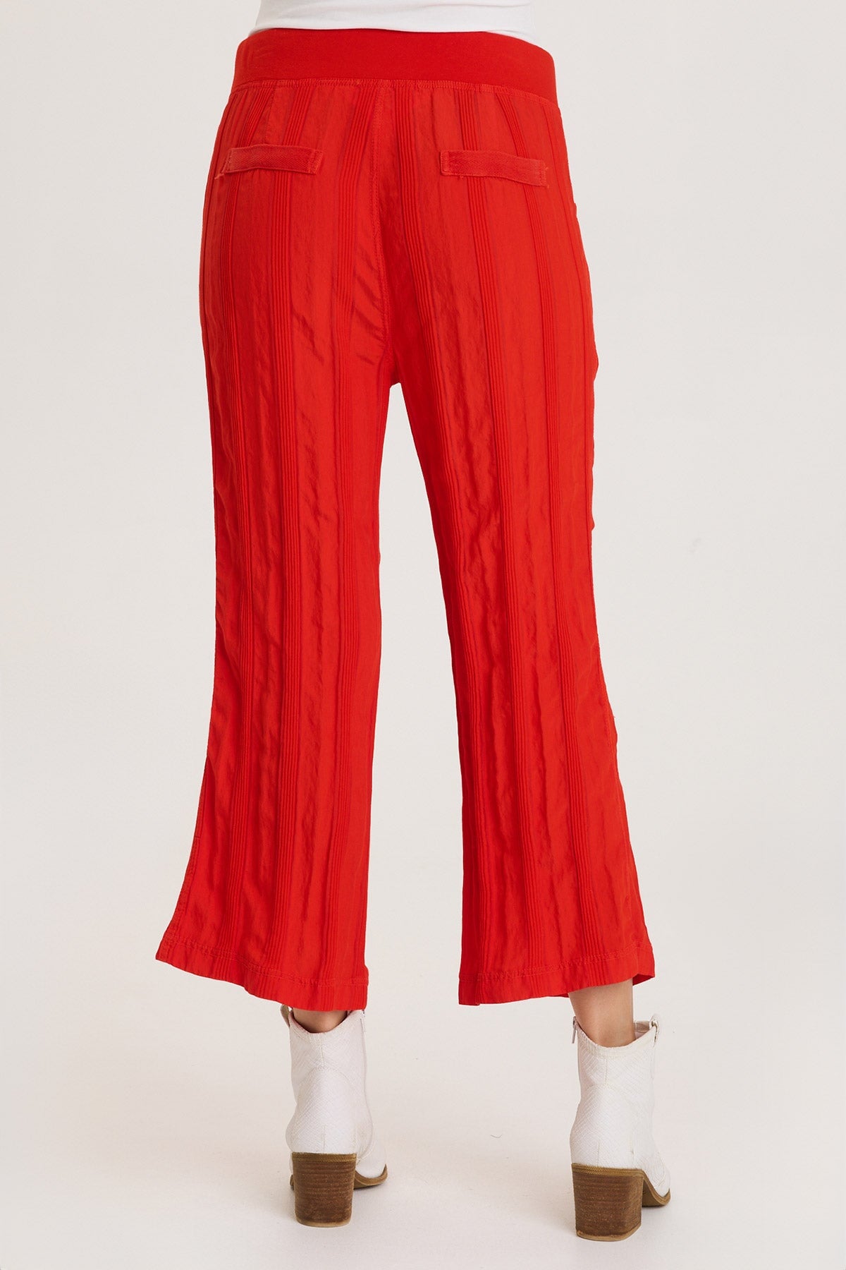 Textured Stripe Pull-On Flared Leg Carruth Crop Pant Whiplash - XCVI