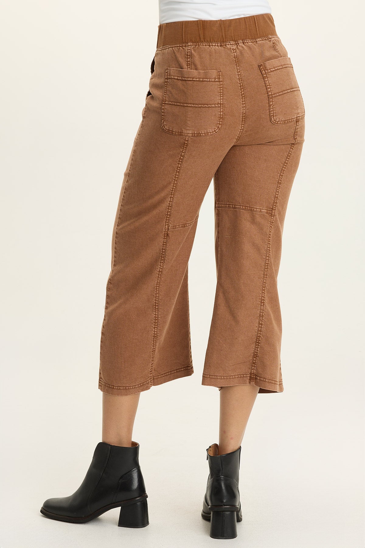 Wearables Eileen Twill Wide-Leg Crop Distress Wash Artisan - XCVI