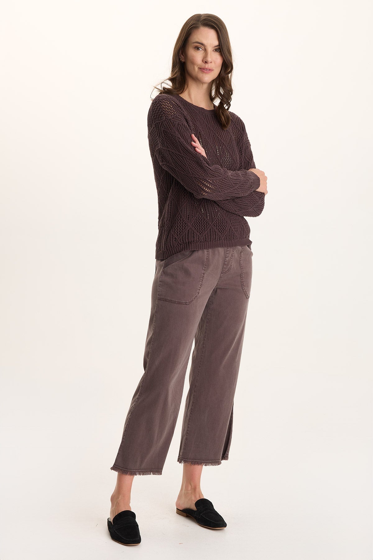 Daga Tencel Pull-On Crop Pant Bistro Pigment - XCVI