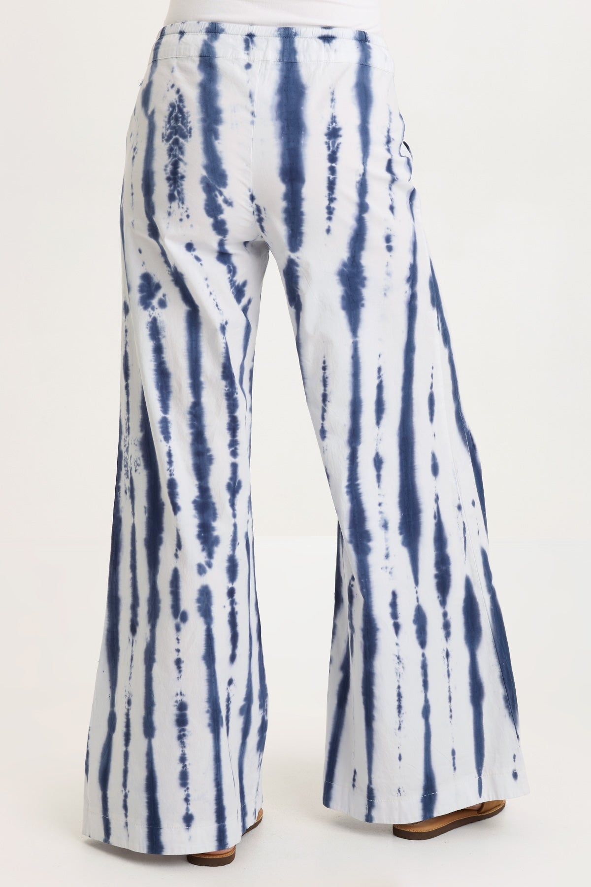 Werables Terraced Wide Leg Ruched Flare Drawstring Pant Pelagic Wash - XCVI