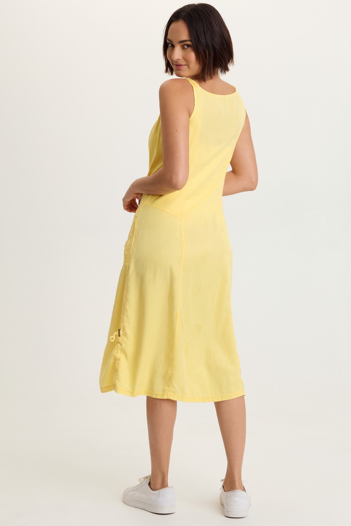 Edsel Tencel Twill Snap-Up Cinchable Sleeveless Dress Squash Blossom - XCVI