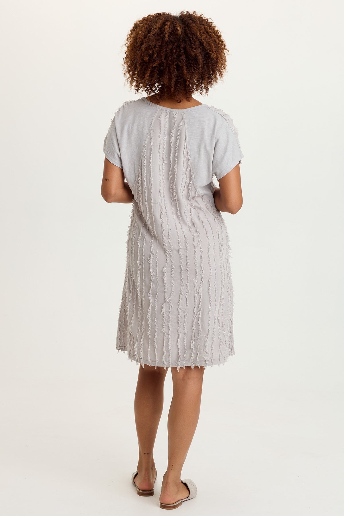 Kenyon Stripe Voile Dolman Short Sleeve V-Neck Dress Masterpiece Pigment - XCVI
