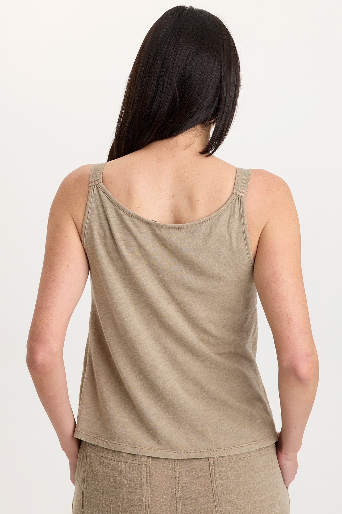 Wearables Cotton Gauze/Jersey Box Pleat Front Strap Tank Roadside Pigment - XCVI