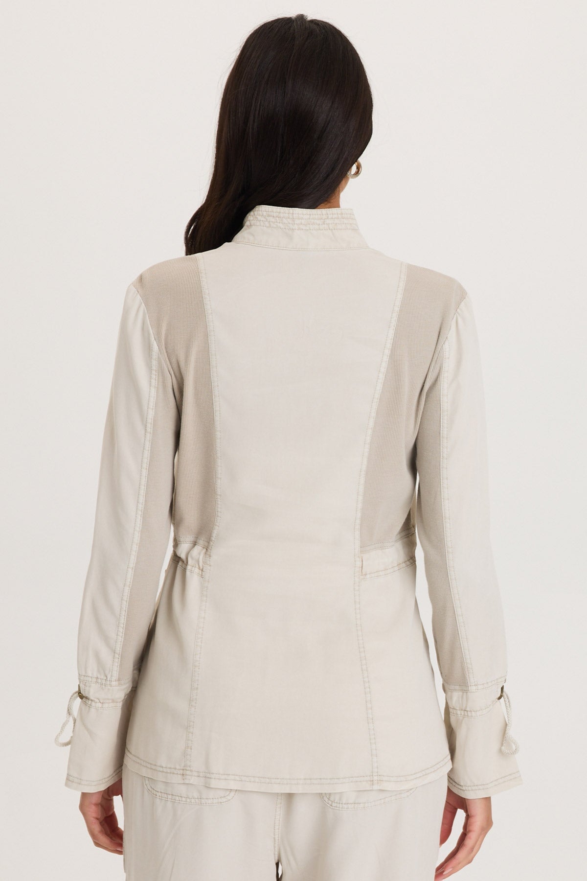 Hall Four-Pocket Cinchable Waist and Sleeves Twill with Rib Back Panels Jacket Center Stage Pigment - XCVI
