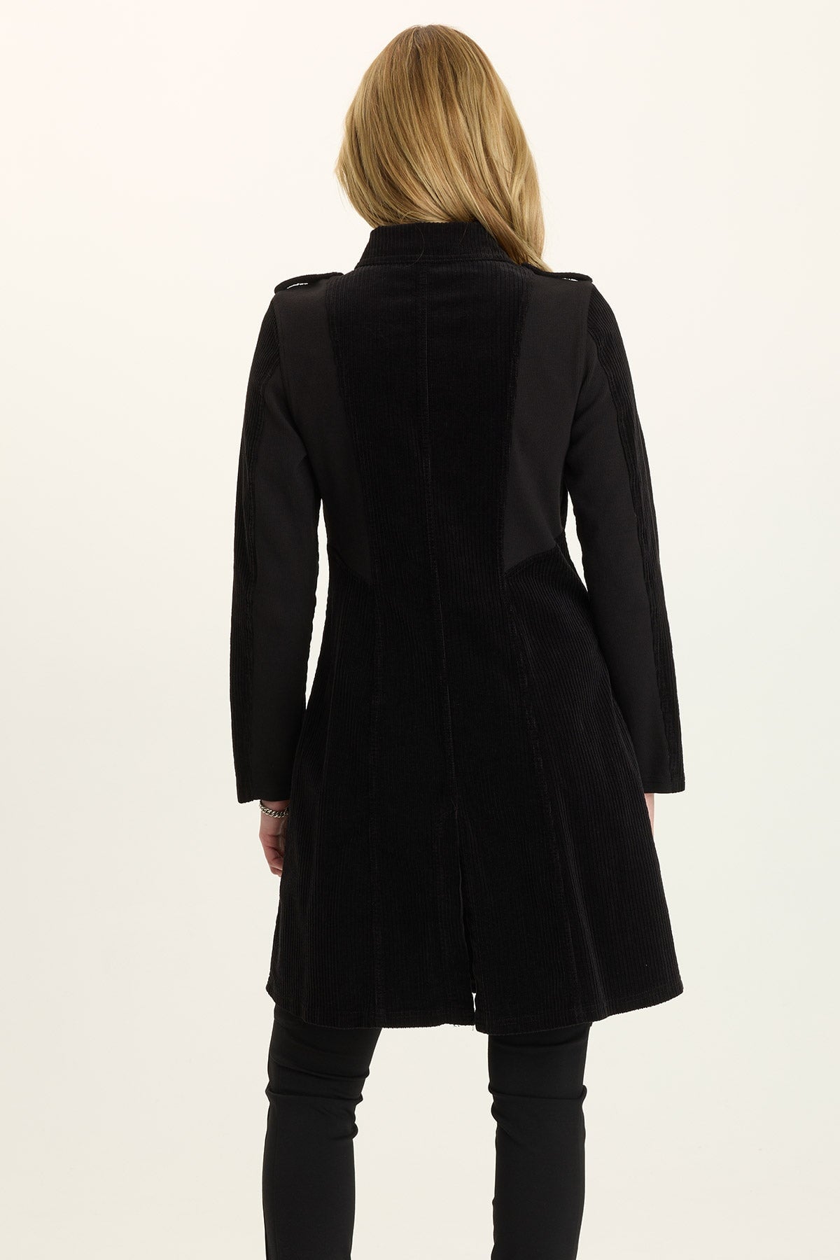 Wearables Risto Corduroy Longline Trench Black - XCVI