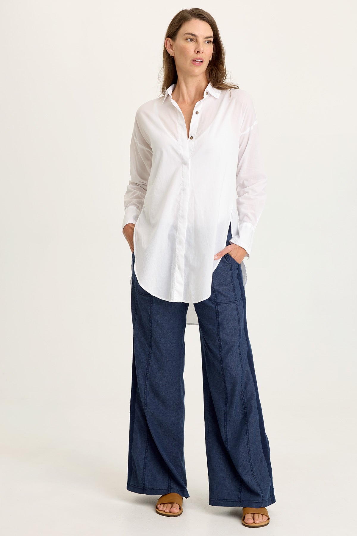 Wearables Geraldine Twill Double Seam Twill Tape Pull-On Pant Airdale Pigment - XCVI