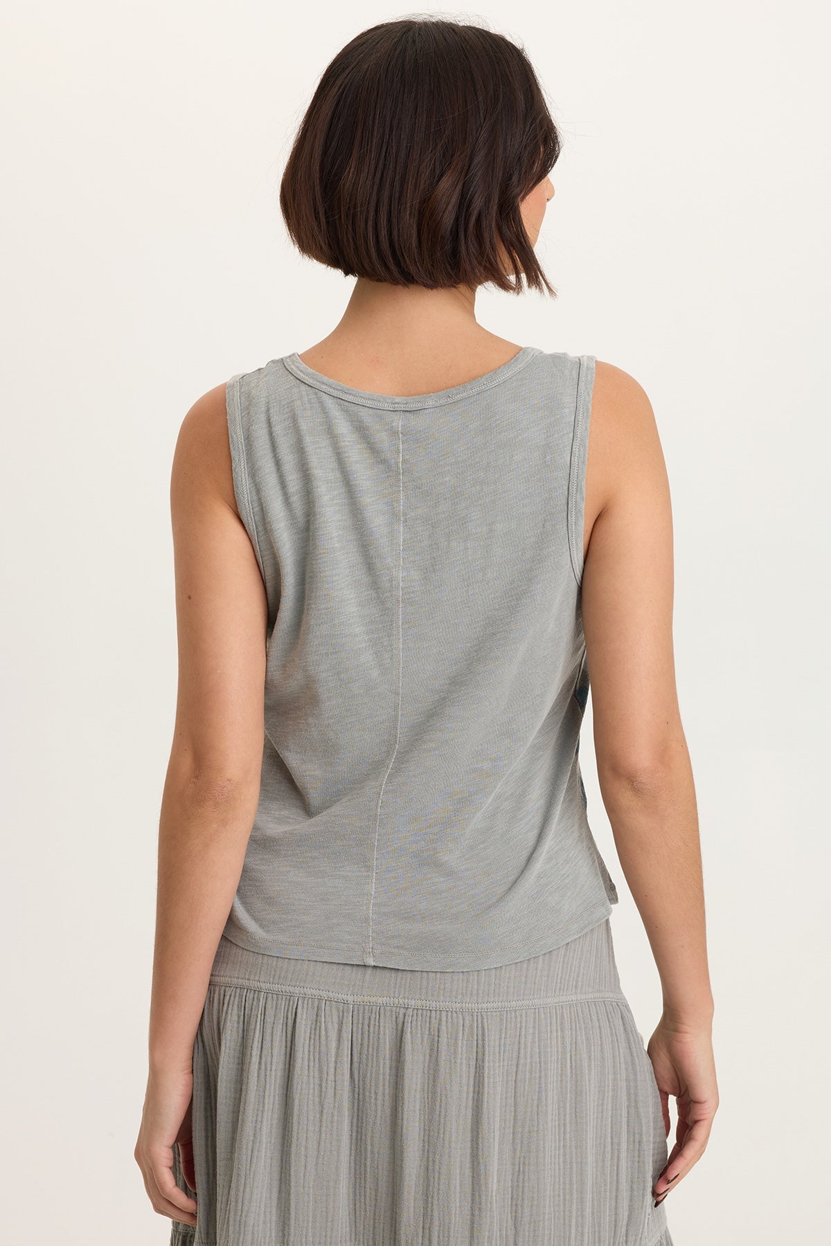 Printed Etano Cotton Modal Jersey Scoop Neck Bra-Friendly Tank Masterpiece Pigment - XCVI