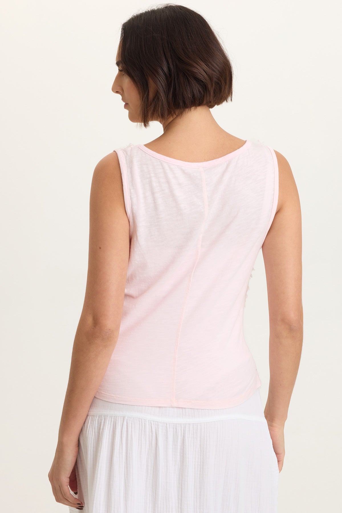 Brisa Stripe Voile Faux Tie-Front V-Neck Tank Mystic Fairy - XCVI