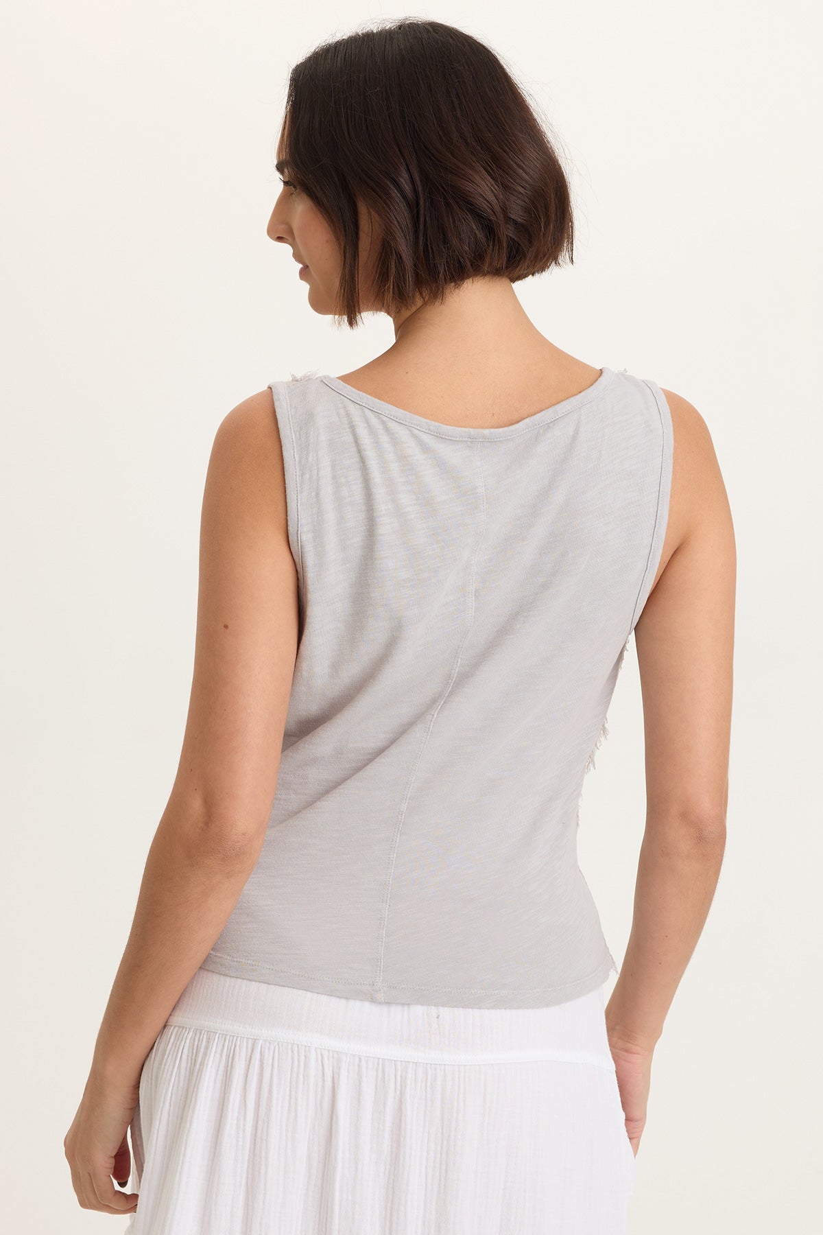 Brisa Stripe Voile Faux Tie-Front V-Neck Tank Masterpiece Pigment - XCVI