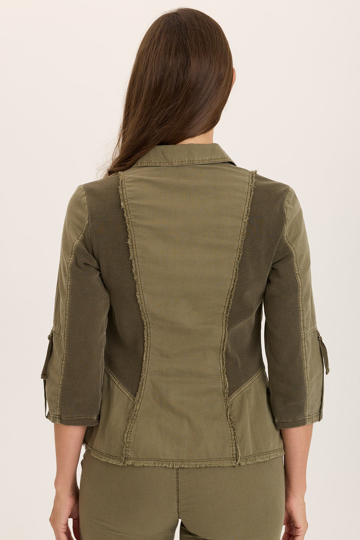 Wearables Linen Raphael Distressed Blazer Jacket Kombu Pigment - XCVI