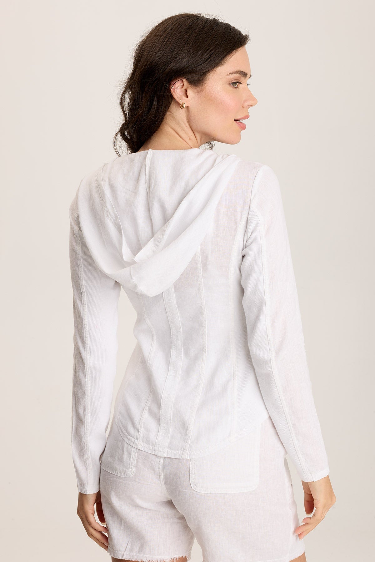 Balvino Linen Ruched Cord Jacket White - XCVI