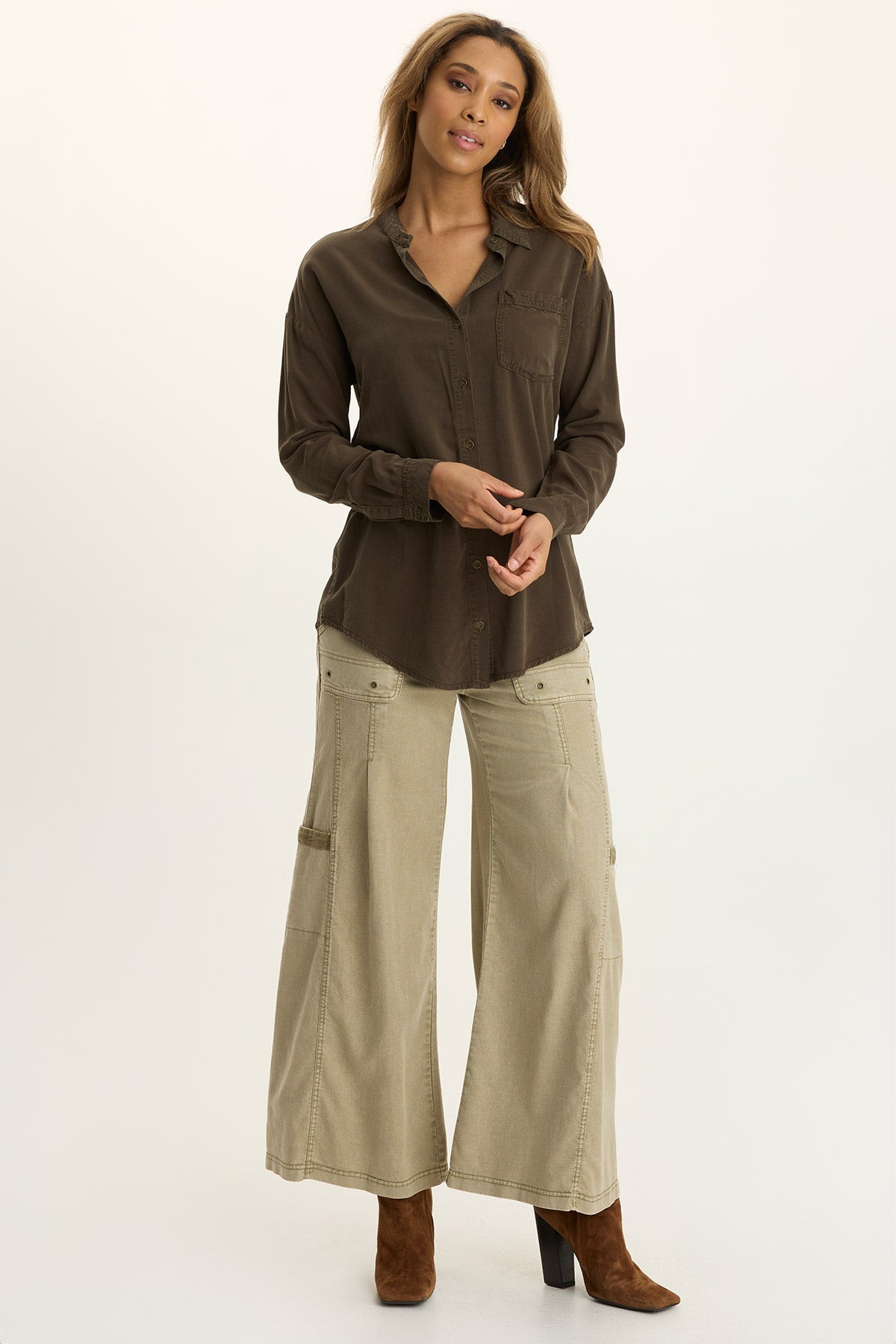 Wearables Tove Twill Cargo Wide-Leg Distress Wash Alamosa - XCVI