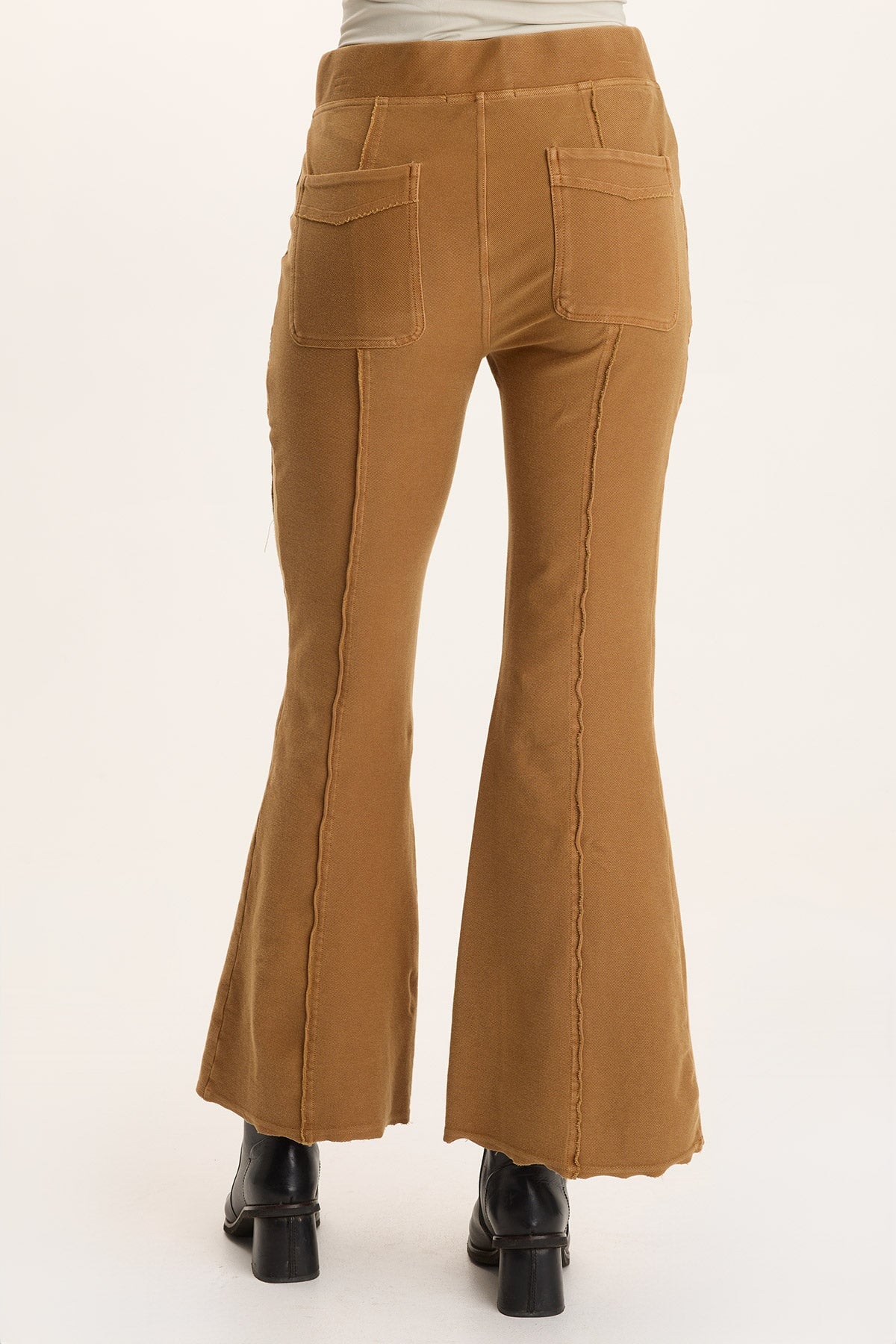 Ninian Twill Knit Stretch Pull-On Flare Pant Goldenrod Pigment - XCVI