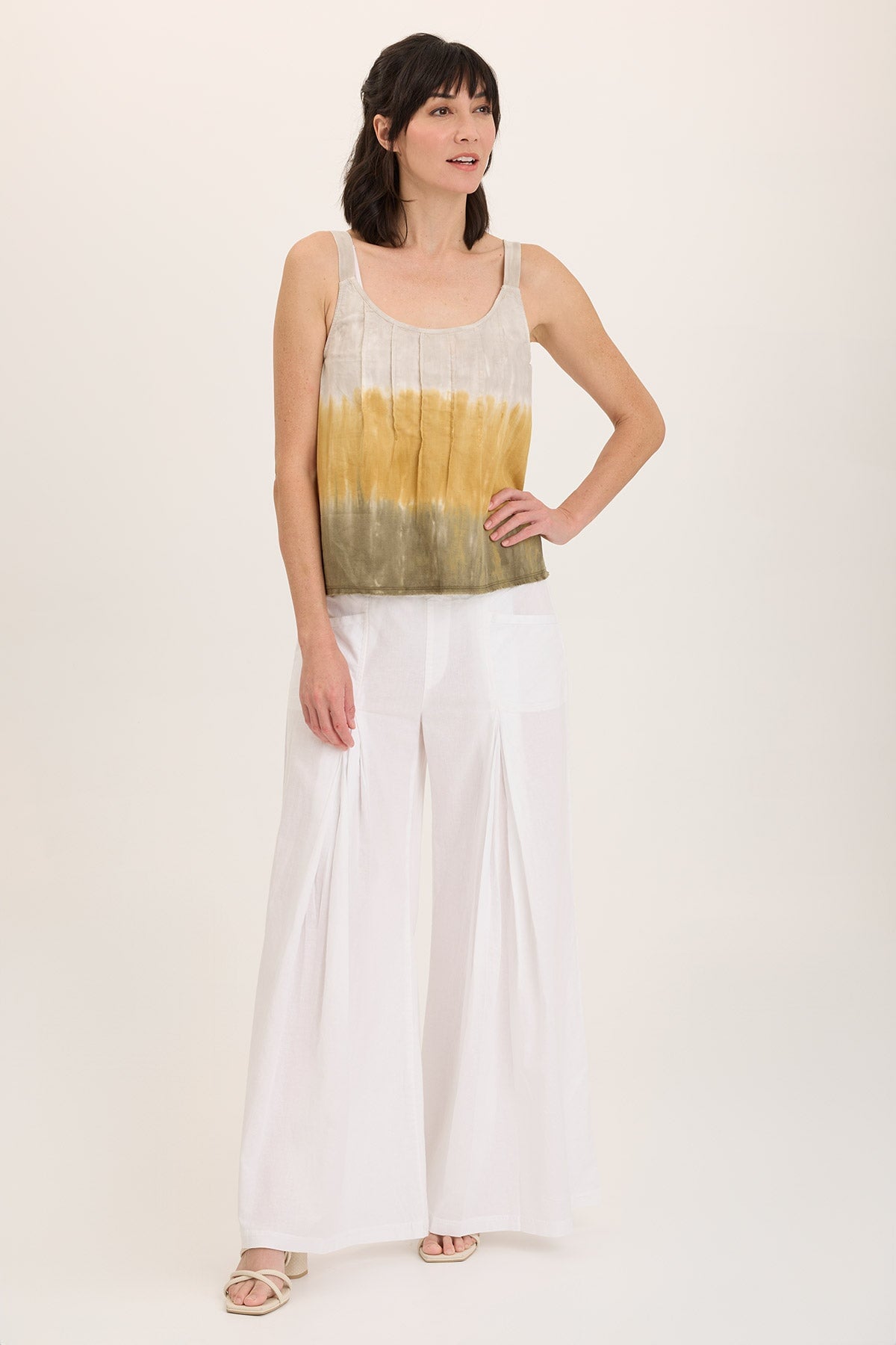 Wearables Zorba Ultra Wide Lightweight Linen Pant White - XCVI