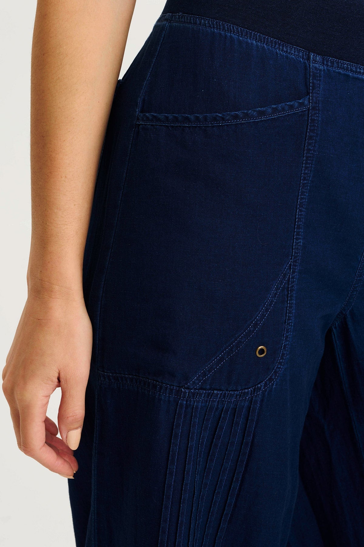 Ralston Mock-Denim Wide-Leg Flowy Pant Sluice Wash - XCVI