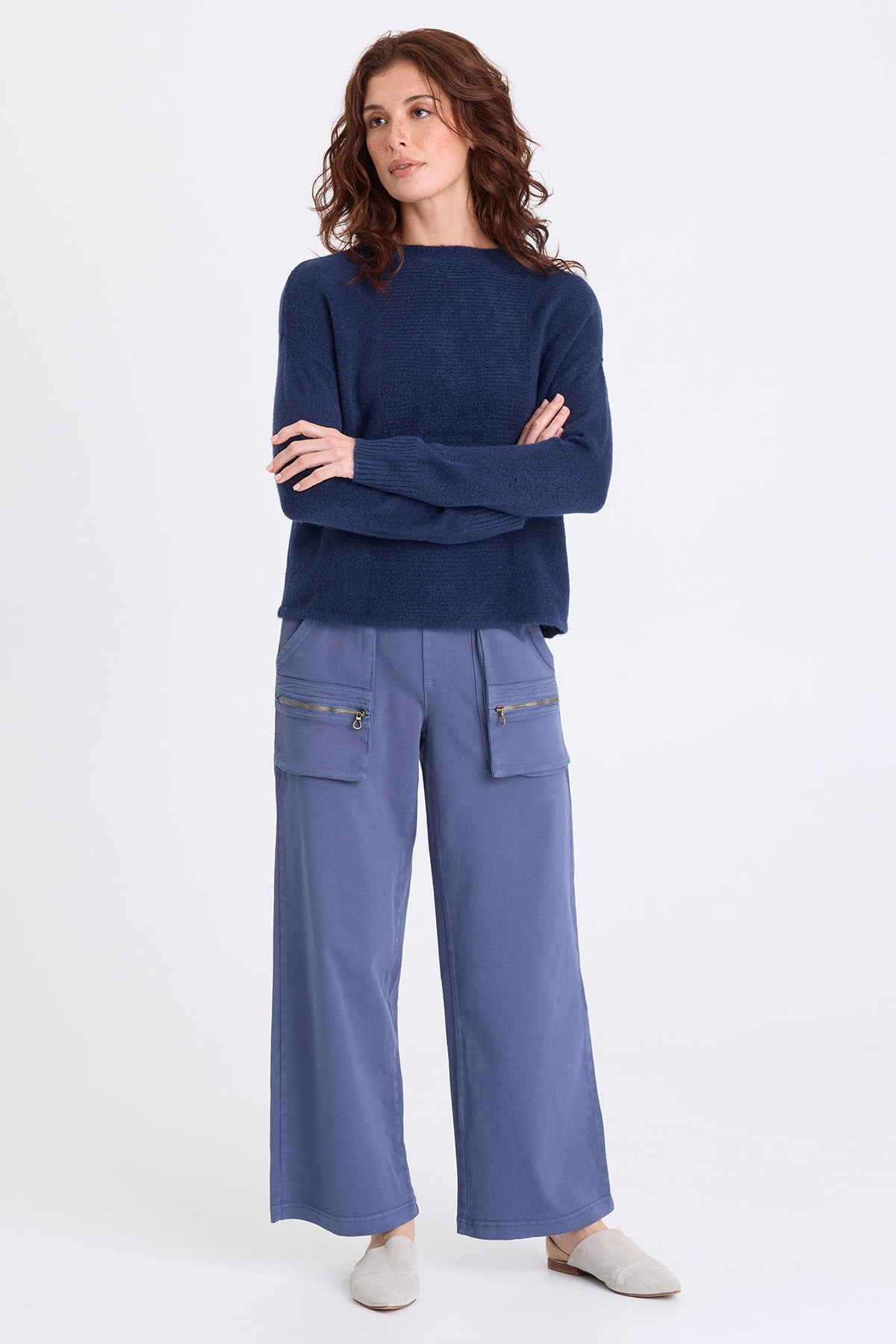Madu Sweater Knit High Neck Long Sleeve Sweater Nocturnal - XCVI