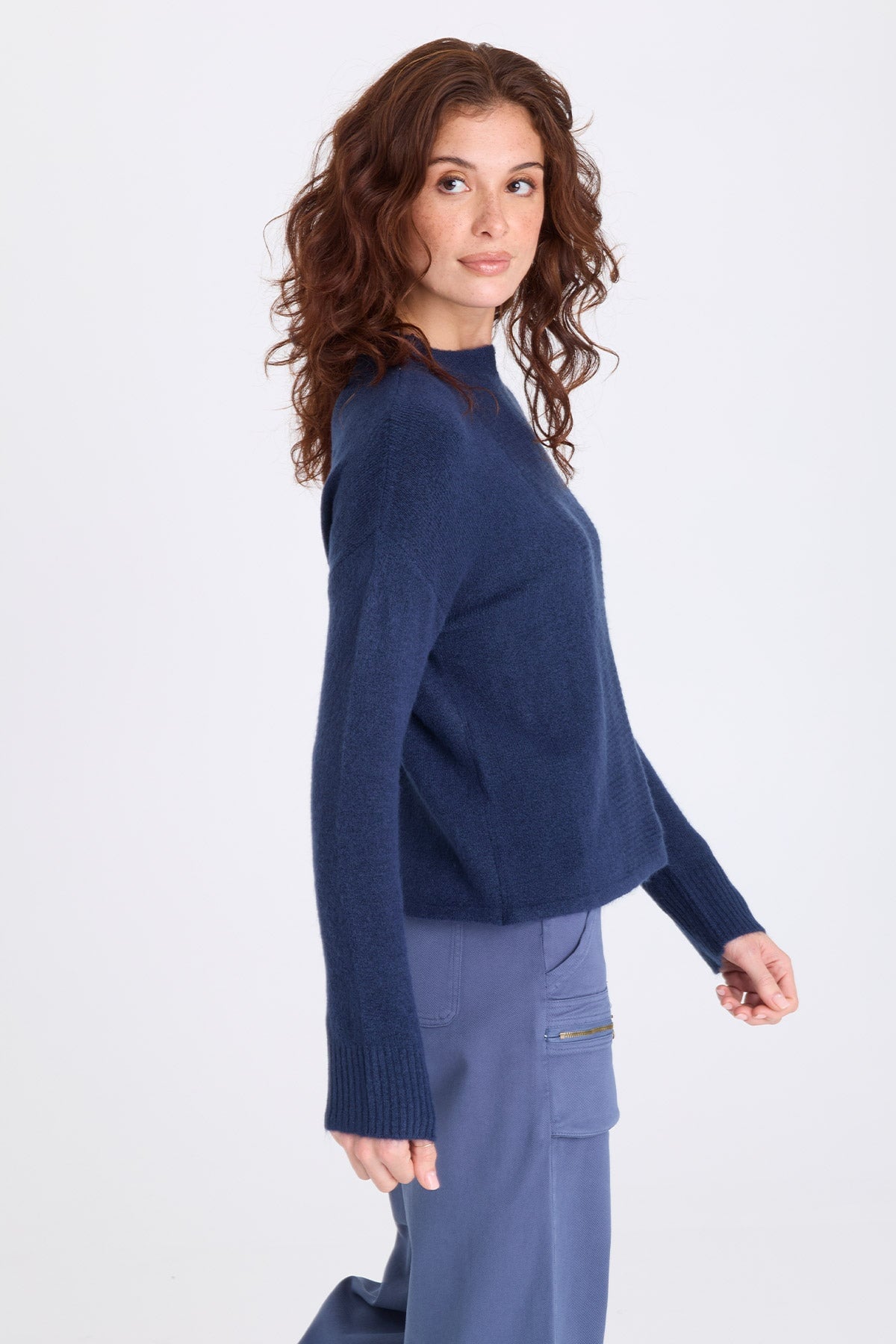 Madu Sweater Knit High Neck Long Sleeve Sweater Nocturnal - XCVI