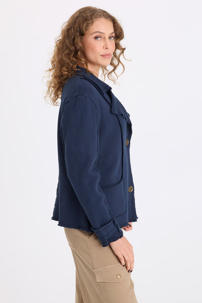 Itzel Heavy Fleece Blazer Midnight Blue - XCVI