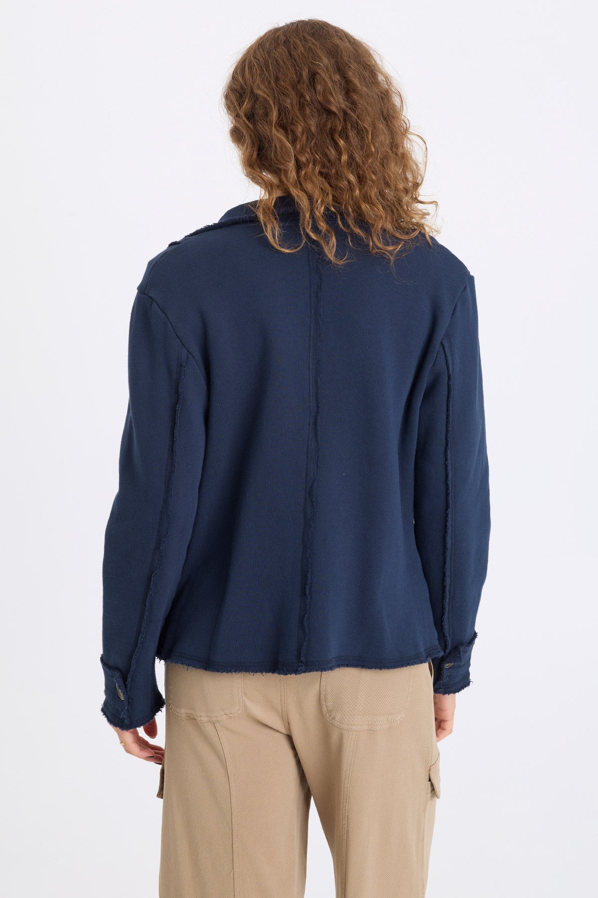 Itzel Heavy Fleece Blazer Midnight Blue - XCVI
