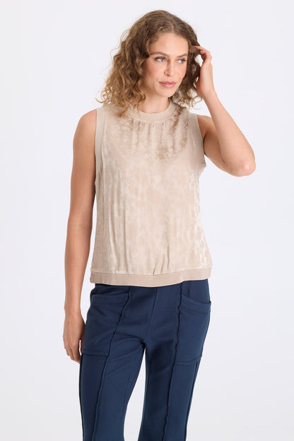 Helios Textured Satin Tank Merino Wool Pigment - XCVI
