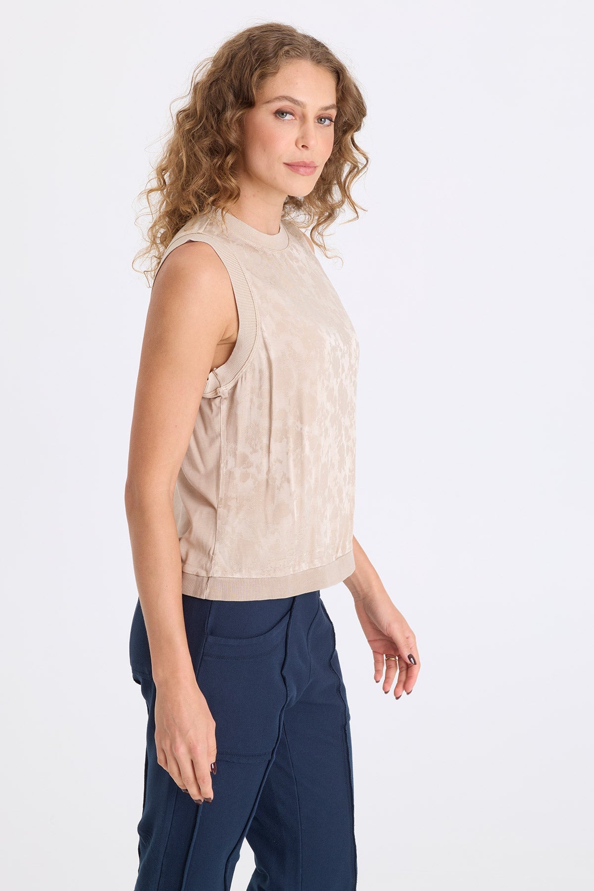 Helios Textured Satin Tank Merino Wool Pigment - XCVI