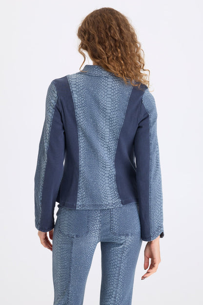 Cornelia Jacquard Slim Fitting Blazer Bluestone - XCVI