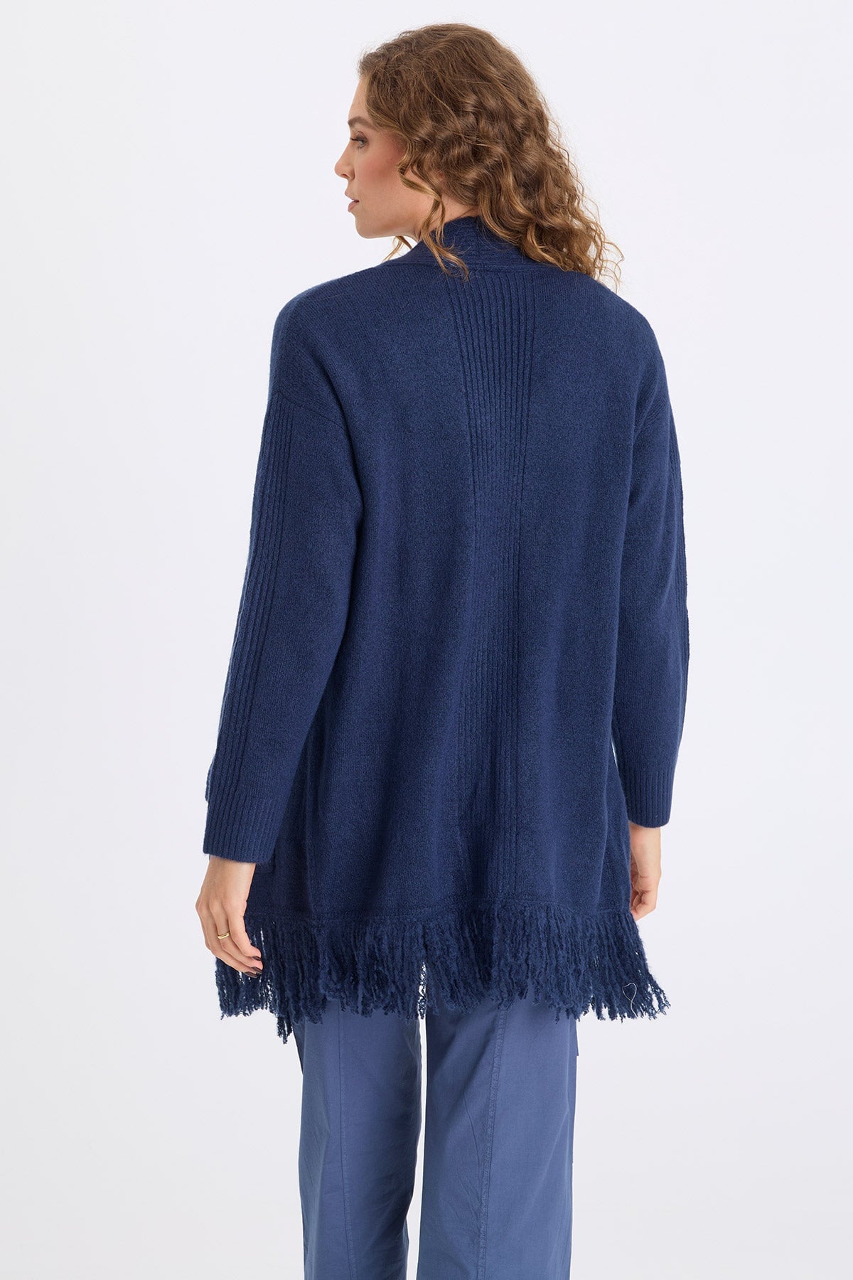 Bakari Sweater-Knit Fringe Cardigan Nocturnal - XCVI