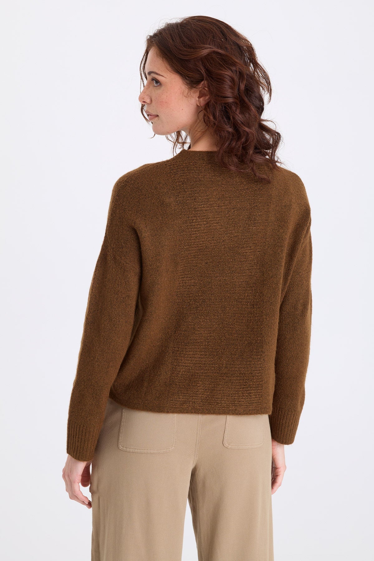 Madu Sweater Knit High Neck Long Sleeve Sweater Mocha - XCVI