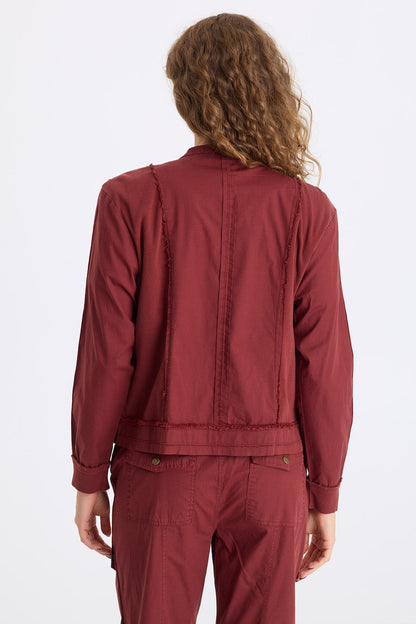 Freyda Poplin Grid Pintuck Bomber Twinberry - XCVI