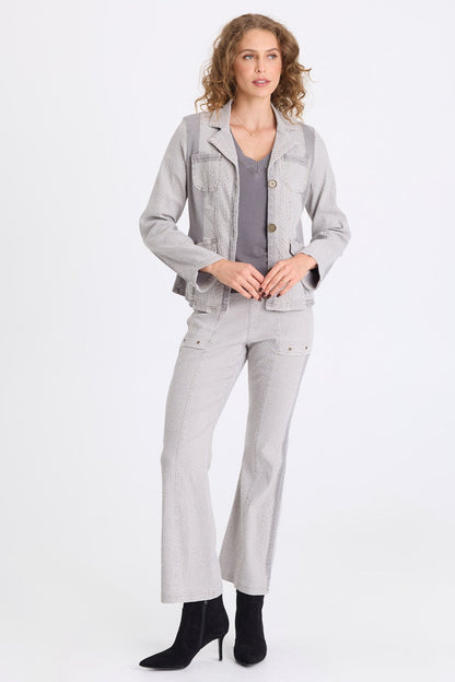 Cornelia Jacquard Slim Fitting Blazer Earl Grey Pigment - XCVI