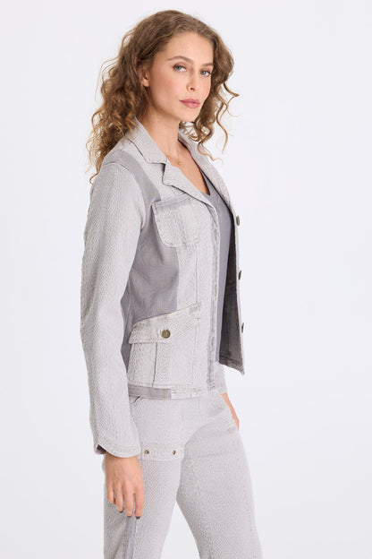 Cornelia Jacquard Slim Fitting Blazer Earl Grey Pigment - XCVI